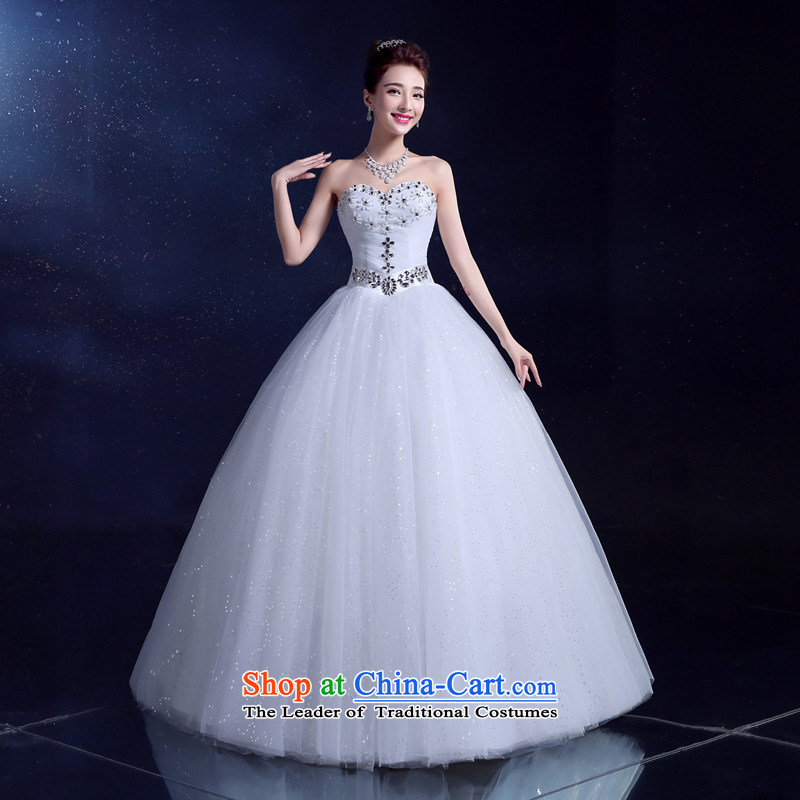 The privilege of serving-leung wedding dresses 2015 new summer Korean style with chest diamond align to bind with stylish graphics thin white XXL, slimming services-Leung has been pressed to online shopping