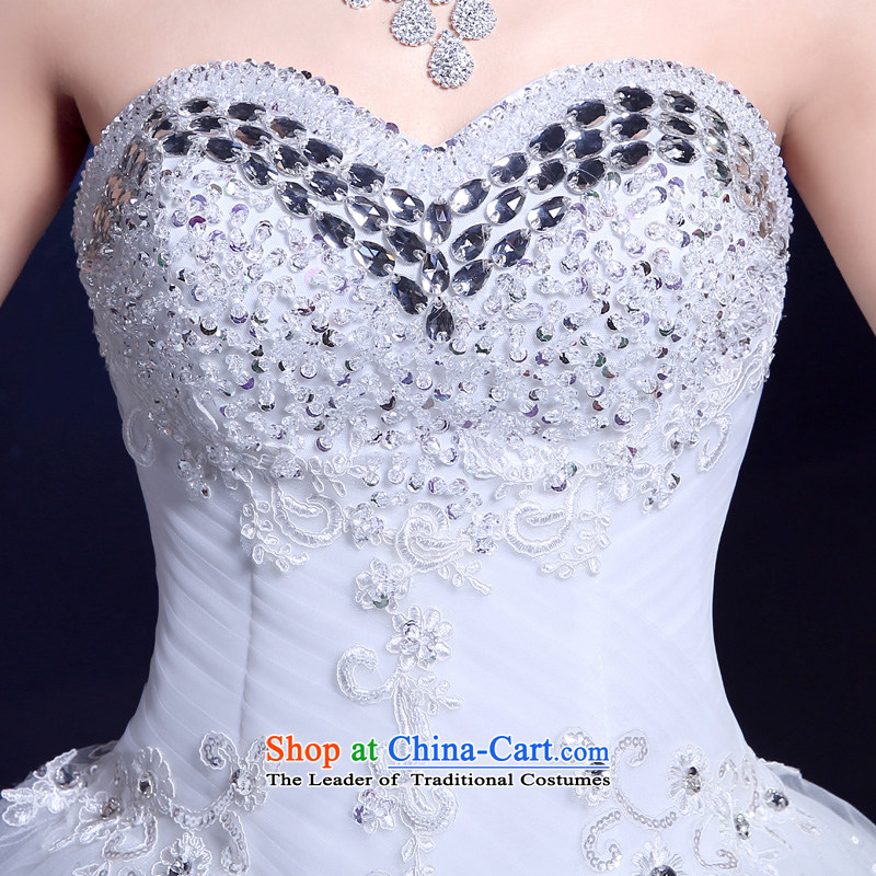 The privilege of serving-leung wedding dresses new bride anointed chest 2015 wedding Korean style to align graphics Sau San thin diamond wedding gown white XXL, honor services-leung , , , shopping on the Internet