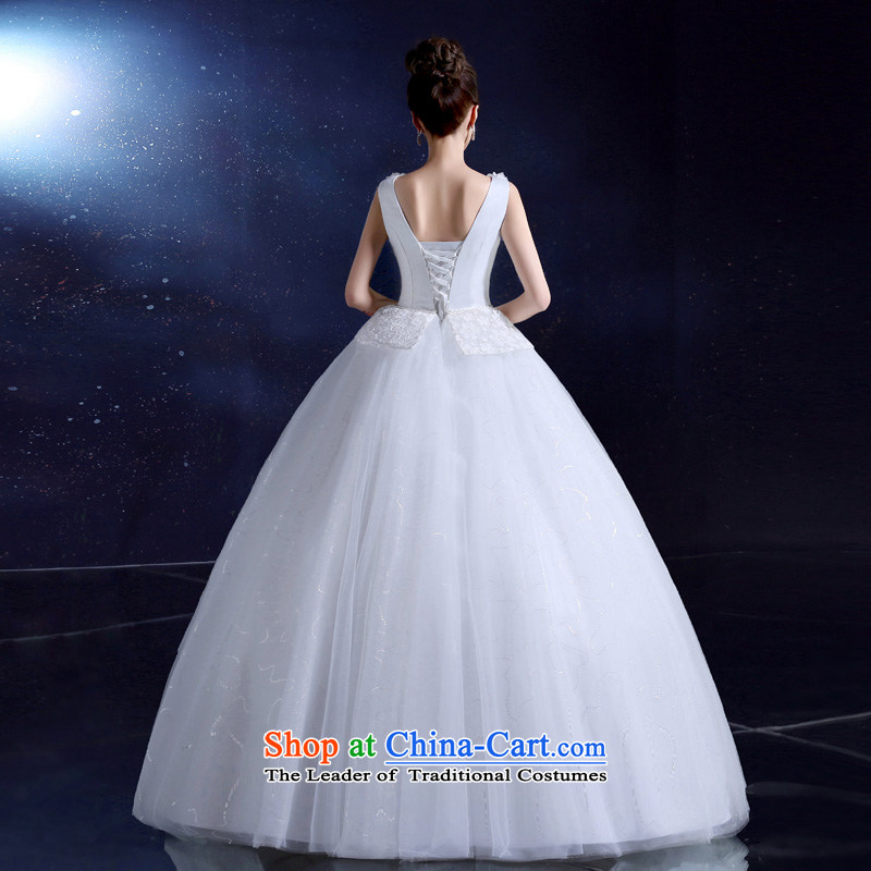 The privilege of serving-leung wedding dresses to align the new 2015 wedding shoulders deep V-Neck Bow Tie Korean anointed chest white XXL, slimming services-Leung has been pressed to online shopping