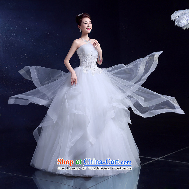 The privilege of serving-leung in spring and summer 2015 new Korean wiping the chest to align graphics thin wedding multi-level bride wedding dress white XXL, honor services-leung , , , shopping on the Internet