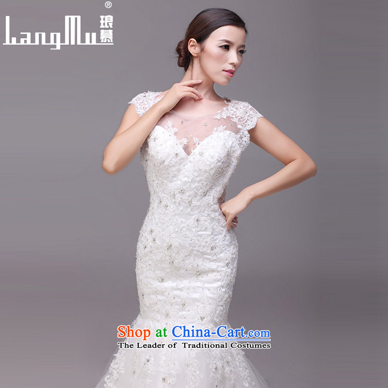 The new 2015 evaluation of wedding dresses and stylish back crowsfoot shoulders bride wedding customised m White advanced customization, Luang in , , , shopping on the Internet