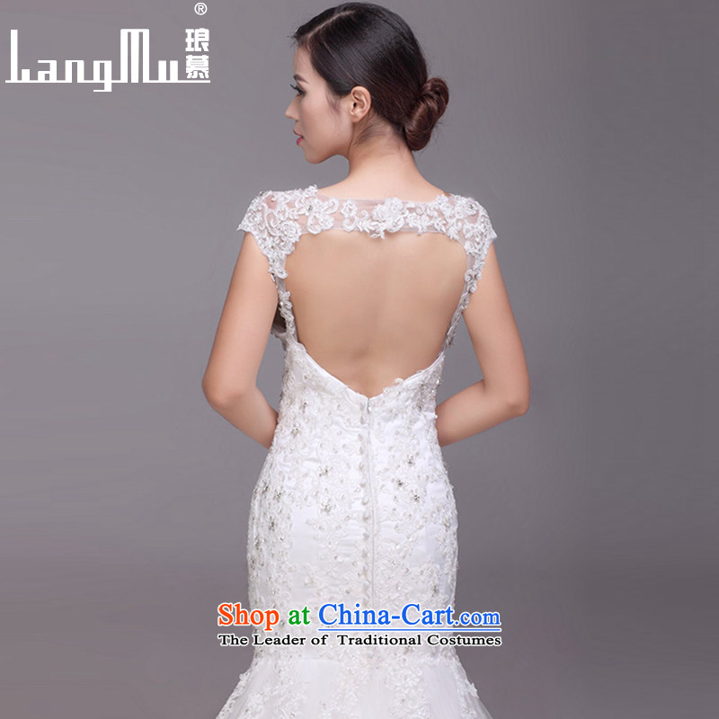 The new 2015 evaluation of wedding dresses and stylish back crowsfoot shoulders bride wedding customised m White advanced customization, Luang in , , , shopping on the Internet