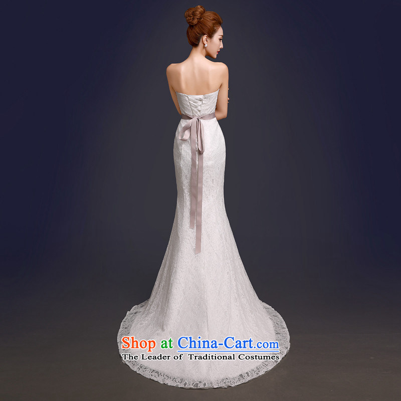The bride wedding dresses 2015 new autumn and winter Sau San Korean shoulders a simple word shoulder crowsfoot wedding summer tail white high-end to contact our Customer Service at (parent country color is Windsor shopping on the Internet has been pressed