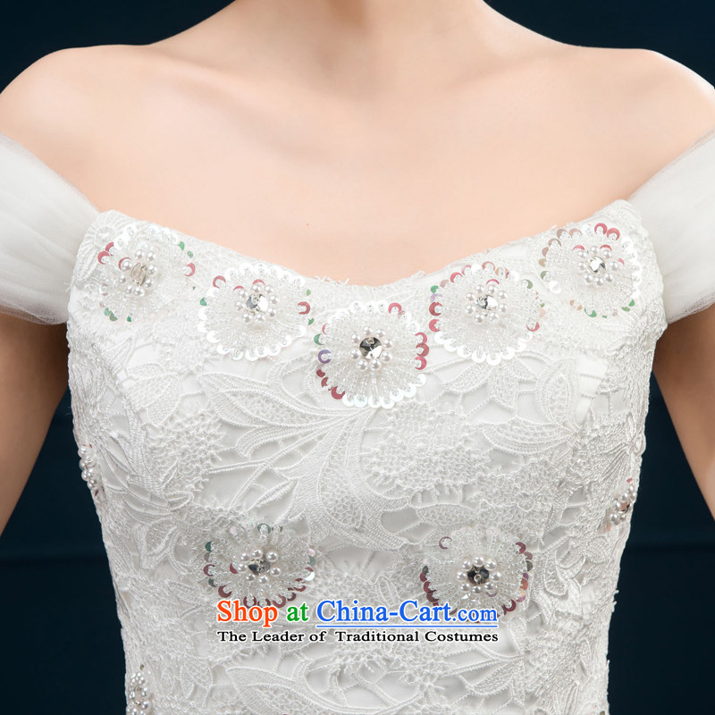 2015 wedding dresses new bride first field lace luxurious ornaments shoulder Korean to align bon bon yarn , darling Bride (white BABY BPIDEB) , , , shopping on the Internet