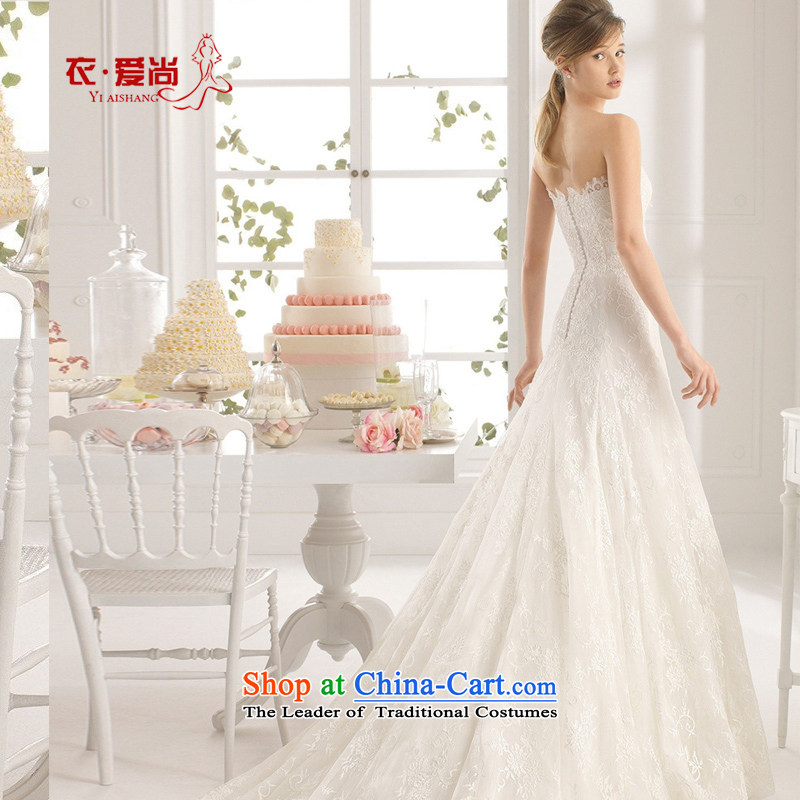 Yi is the spring and summer of 2015, love the new tissue chest marriage wedding dresses bride wedding video thin crowsfoot tail Sau San lace anointed chest) female white L, Yi love is , , , shopping on the Internet