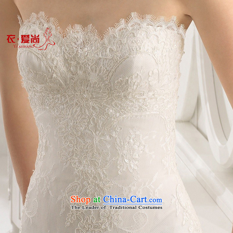 Yi is the spring and summer of 2015, love the new tissue chest marriage wedding dresses bride wedding video thin crowsfoot tail Sau San lace anointed chest) female white L, Yi love is , , , shopping on the Internet