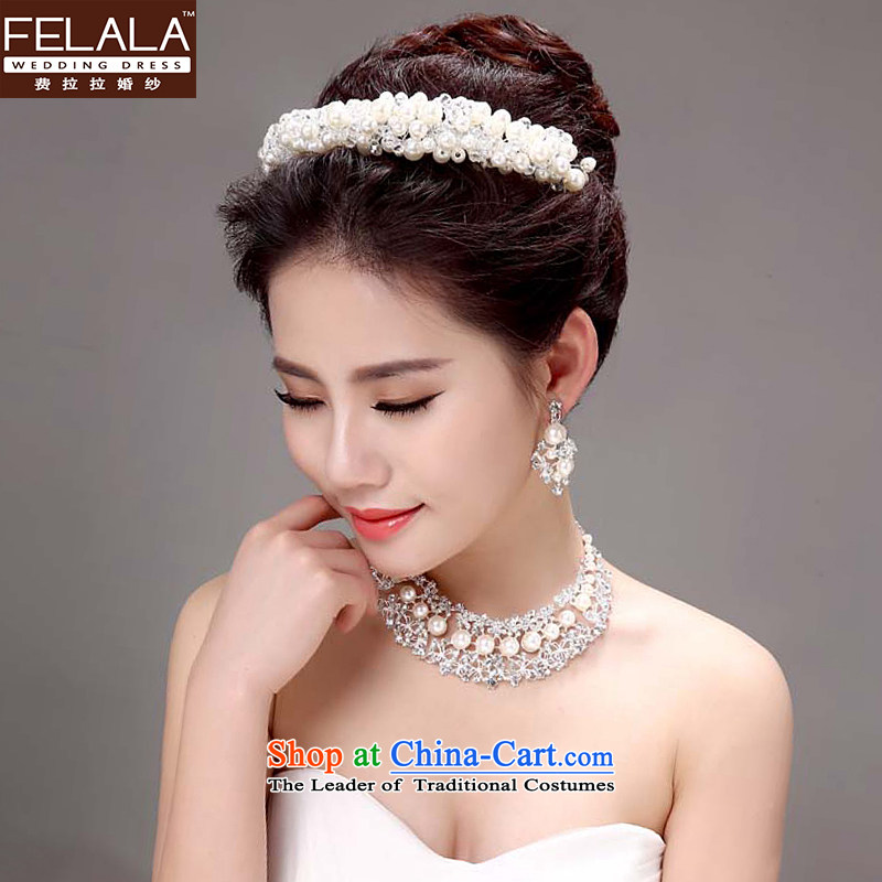 Ferrara 2015 bride Head Ornaments wedding jewelry accessories pearl earrings and flower necklace kit stylish wedding dresses jewelry and ornaments