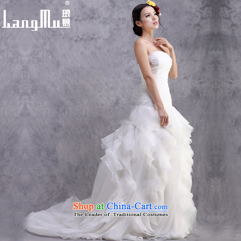 The new 2015 Luang Korean anointed chest straps bride wedding dresses Sau San video thin crowsfoot wedding customised m White advanced customization, Luang in , , , shopping on the Internet