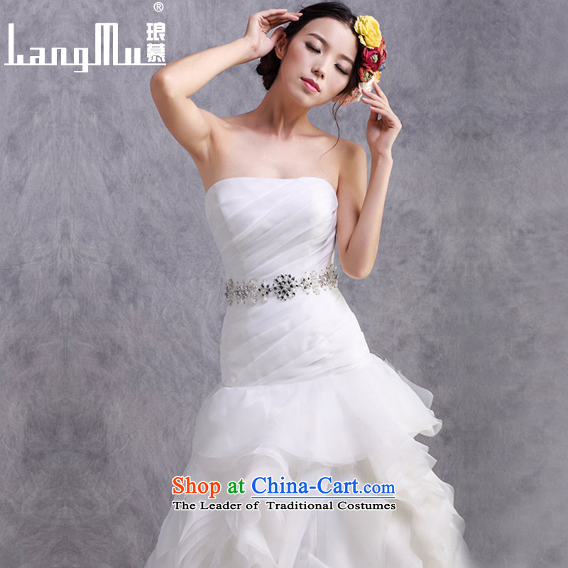 The new 2015 Luang Korean anointed chest straps bride wedding dresses Sau San video thin crowsfoot wedding customised m White advanced customization, Luang in , , , shopping on the Internet