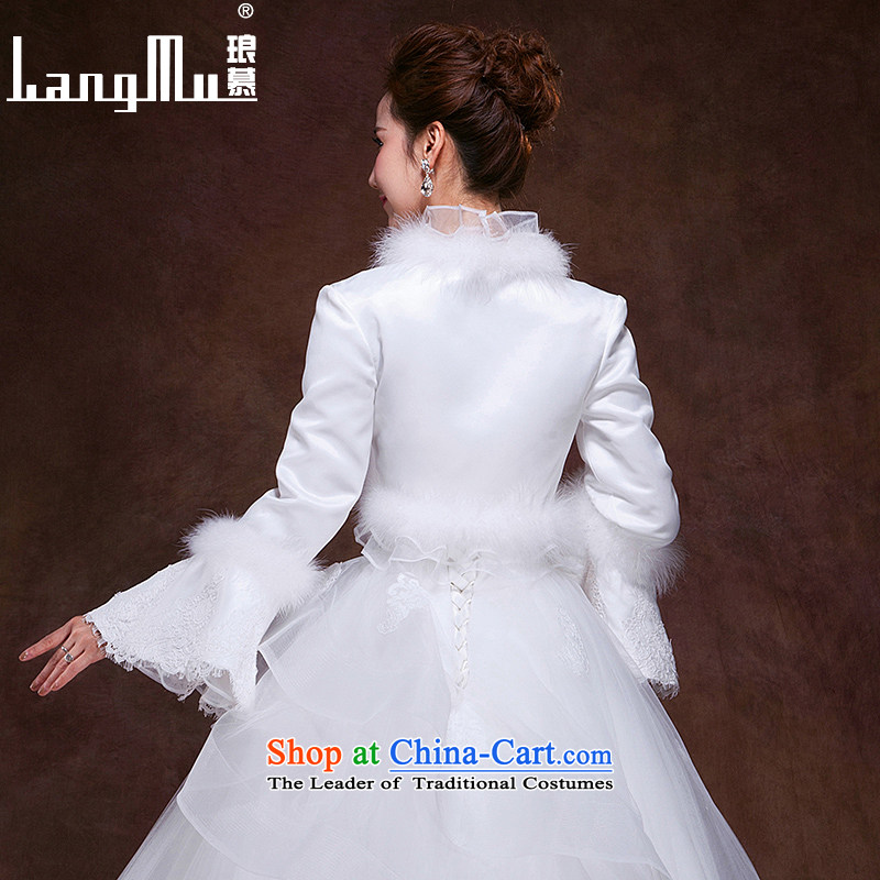 The new 2015 Luang gross for long-sleeved shawl bride wedding dresses mandatory shawl noble plush leaders shawl m White M, Luang in , , , shopping on the Internet