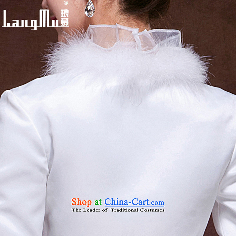The new 2015 Luang gross for long-sleeved shawl bride wedding dresses mandatory shawl noble plush leaders shawl m White M, Luang in , , , shopping on the Internet