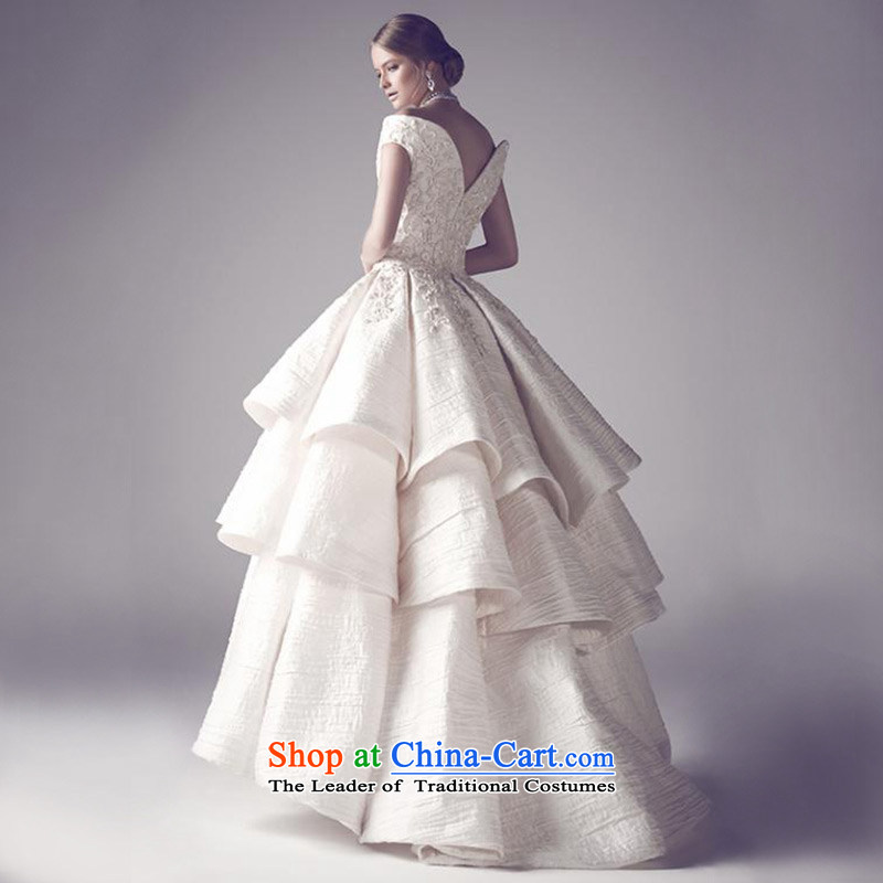 A bride wedding dresses new high-end 2015 design tail wedding Word 2596 tailored shoulder, approximately 20 per cent were bride shopping on the Internet has been pressed.