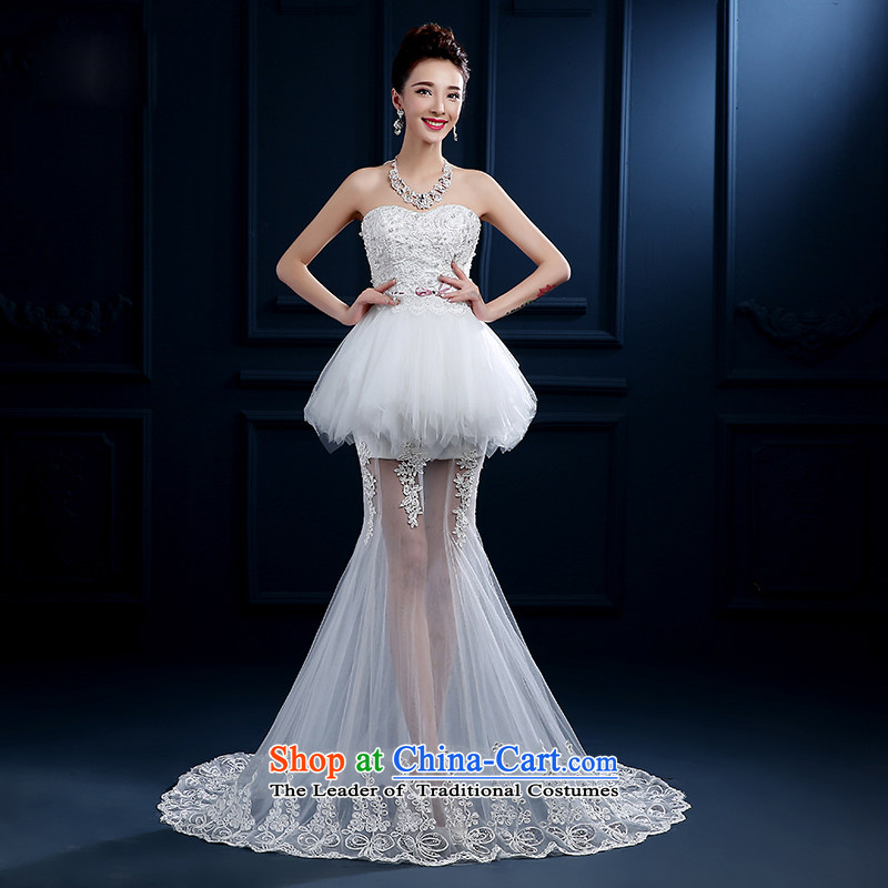 2015 bride quality custom word shoulder and chest straps spring wedding dresses red stylish long tail luxury, new photography white L