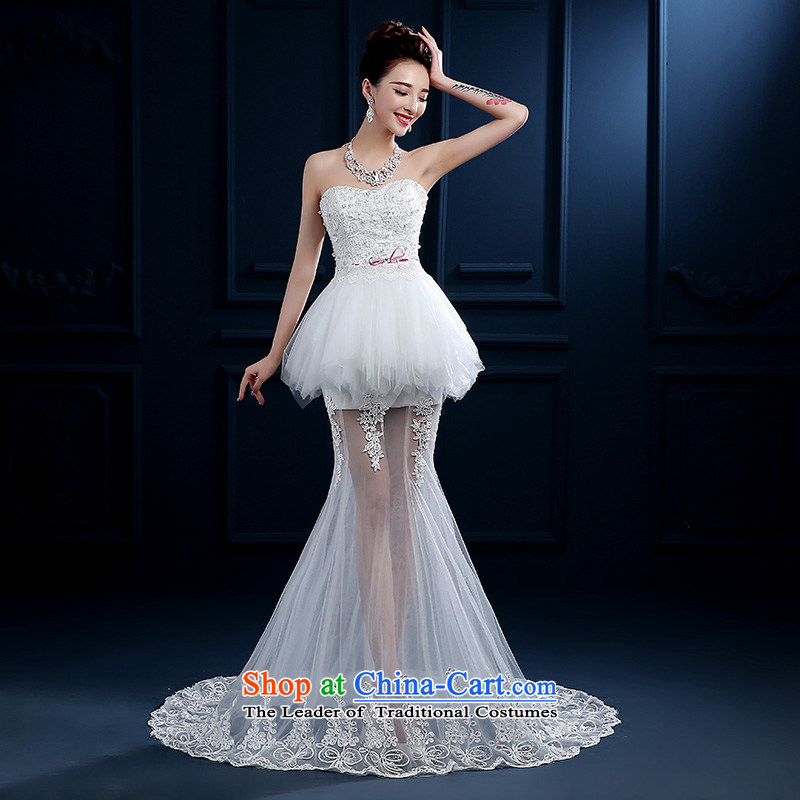 2015 bride quality custom word shoulder and chest straps spring wedding dresses red stylish long tail luxury, new white ,L,photography pure love bamboo yarn , , , shopping on the Internet