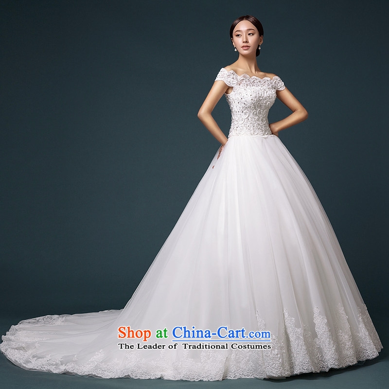 Hillo Lisa (XILUOSHA) word bride shoulder wedding tail Korean style wedding lace straps wedding dresses 2015 new white streak M HILLO Lisa (XILUOSHA) , , , shopping on the Internet