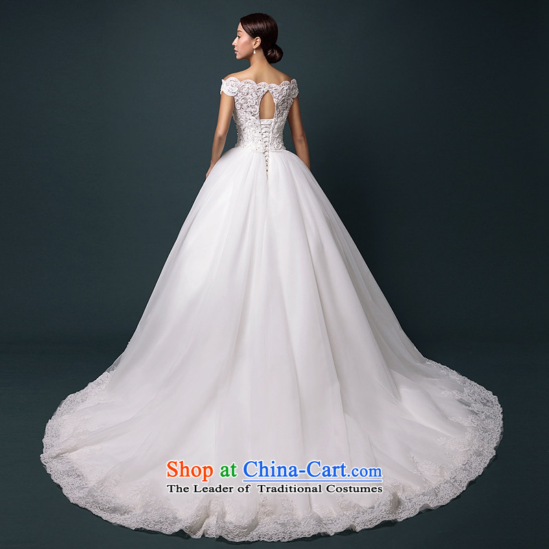 Hillo Lisa (XILUOSHA) word bride shoulder wedding tail Korean style wedding lace straps wedding dresses 2015 new white streak M HILLO Lisa (XILUOSHA) , , , shopping on the Internet