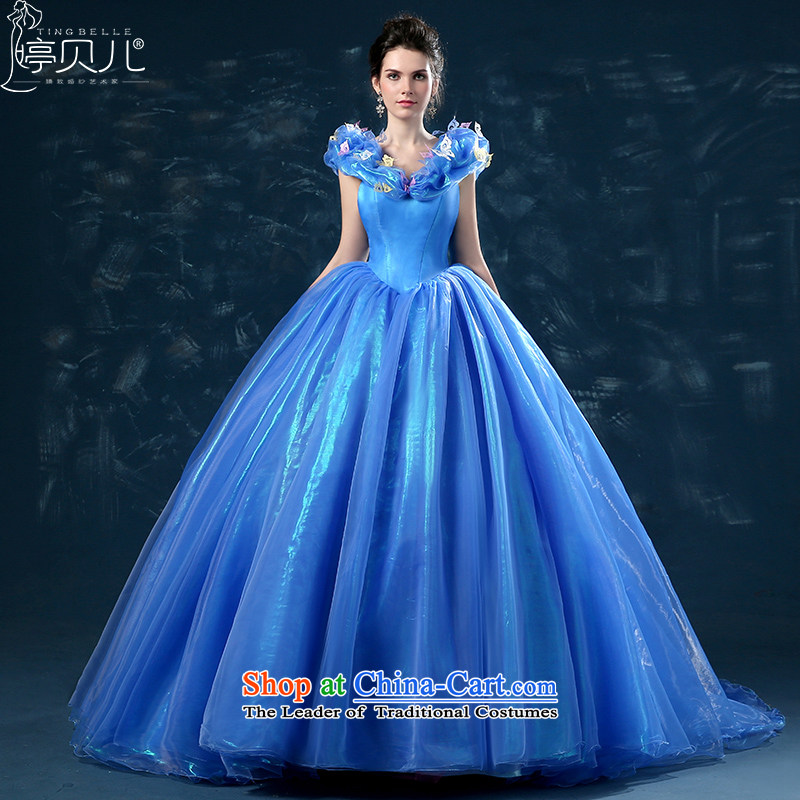 Beverly Ting Cinderella with 2015 Summer wedding dresses new she is far from Candyrella that combines candy shoulders the word marriages shoulder tail blue tailor