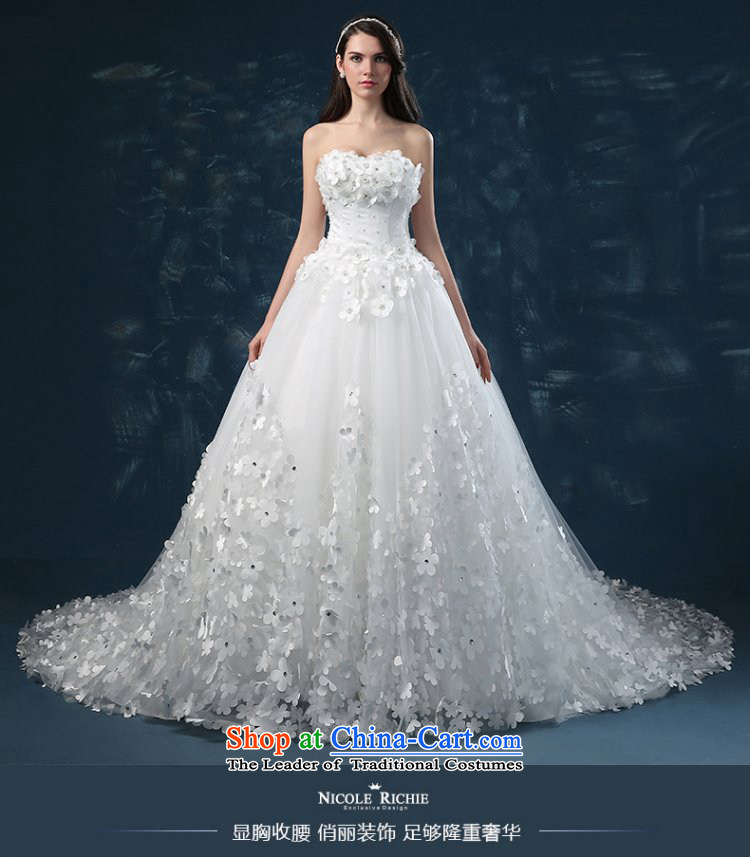 Wedding dress of autumn and winter 2015 new heart anointed chest bride wedding western straps flowers large tail wedding video thin white L(7 Sau San days no reason to return pictures), prices, brand platters! The elections are supplied in the national character of distribution, so action, buy now enjoy more preferential! As soon as possible.