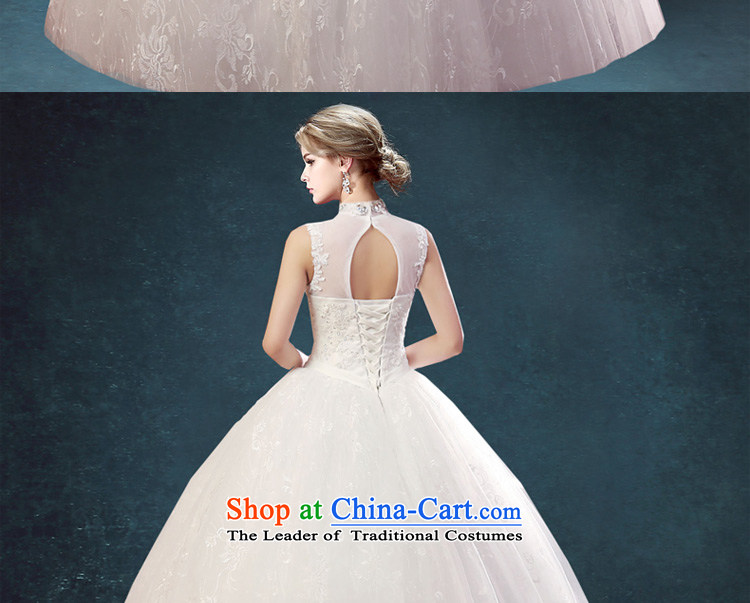 Each new stylish Korea Connie version collar package shoulder wedding dresses of the US-ROK Sau San video straps to align the thin high collar lace white L picture, prices, brand platters! The elections are supplied in the national character of distribution, so action, buy now enjoy more preferential! As soon as possible.