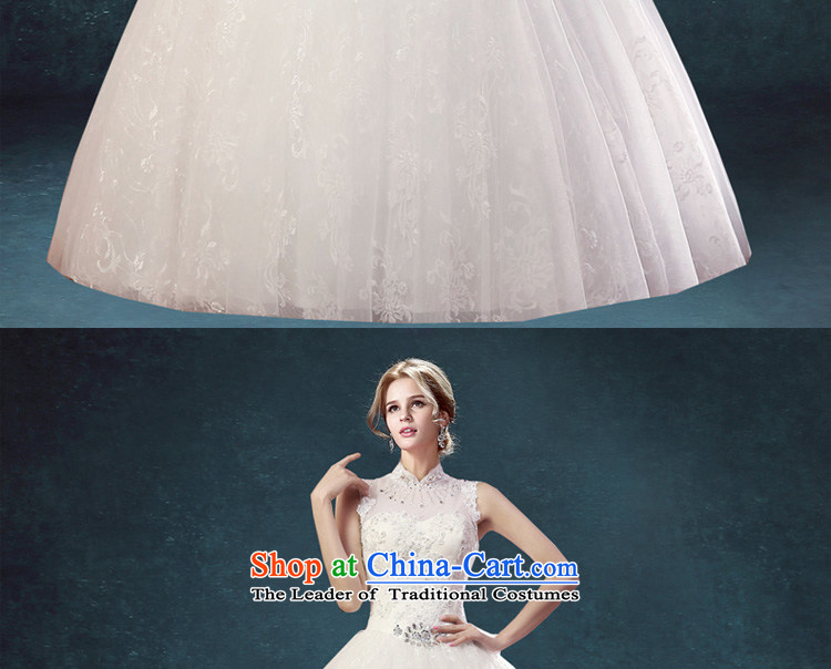 Each new stylish Korea Connie version collar package shoulder wedding dresses of the US-ROK Sau San video straps to align the thin high collar lace white L picture, prices, brand platters! The elections are supplied in the national character of distribution, so action, buy now enjoy more preferential! As soon as possible.