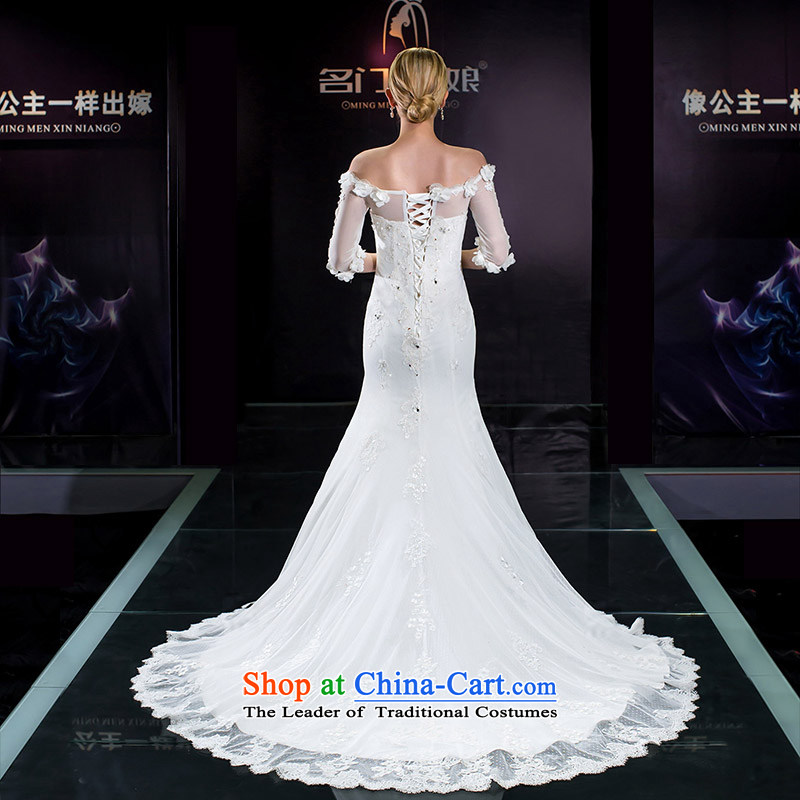 A bride wedding dresses new 2015 wedding tail crowsfoot wedding original design 258.2 L, a bride white , , , shopping on the Internet