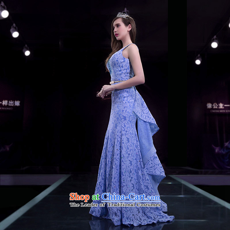 A bride evening dresses wedding dresses 2015 Spring crowsfoot dress small blue Tail 2242 purple L pre-sale for seven days in a bride shopping on the Internet has been pressed.