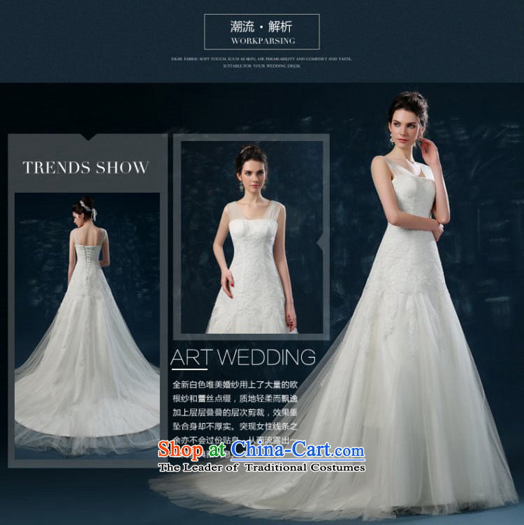 Wedding dress 2015 new autumn and winter Korean lace shoulder straps stylish wedding high-end princess bon bon skirt trailing white S(3-5 bride wedding day shipping) Picture, prices, brand platters! The elections are supplied in the national character of distribution, so action, buy now enjoy more preferential! As soon as possible.