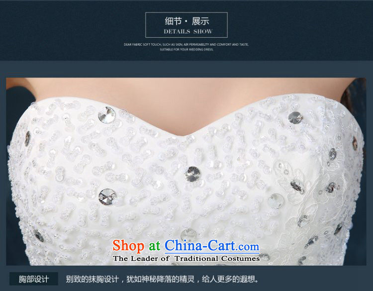 Wedding dress 2015 new stylish autumn and winter Korean brides anointed chest diamond wedding tail wedding strap white M bought Sau San wedding sent three kit) Picture, prices, brand platters! The elections are supplied in the national character of distribution, so action, buy now enjoy more preferential! As soon as possible.