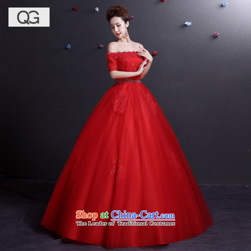Wedding dresses of the word of the new 2015 Summer shoulder straps to align graphics thin bride red wedding red , L, dumping of wedding dress shopping on the Internet has been pressed.