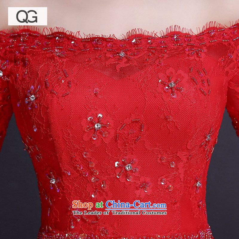 Wedding dresses of the word of the new 2015 Summer shoulder straps to align graphics thin bride red wedding red , L, dumping of wedding dress shopping on the Internet has been pressed.