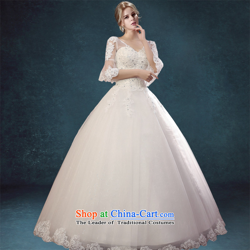 Every Korean Connie 2015 New Word Shoulder Drill water lace wedding princess in cuff deep V graphics to align the thin white wedding dresses , L, every JIAONI stephanie () , , , shopping on the Internet