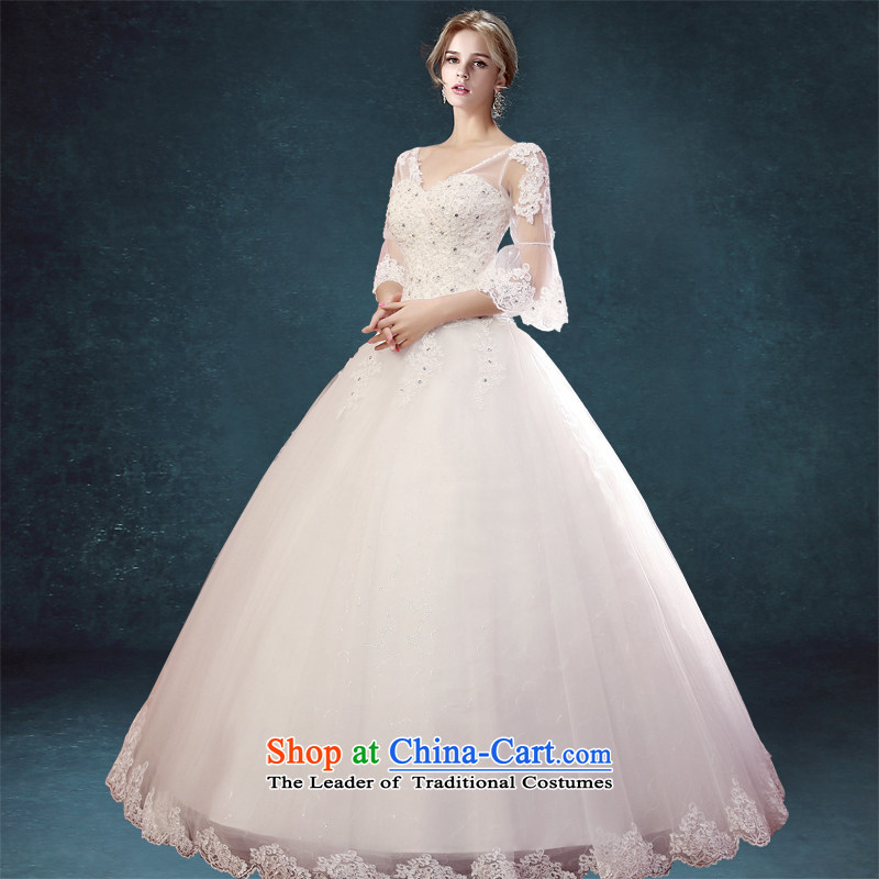 Every Korean Connie 2015 New Word Shoulder Drill water lace wedding princess in cuff deep V graphics to align the thin white wedding dresses , L, every JIAONI stephanie () , , , shopping on the Internet