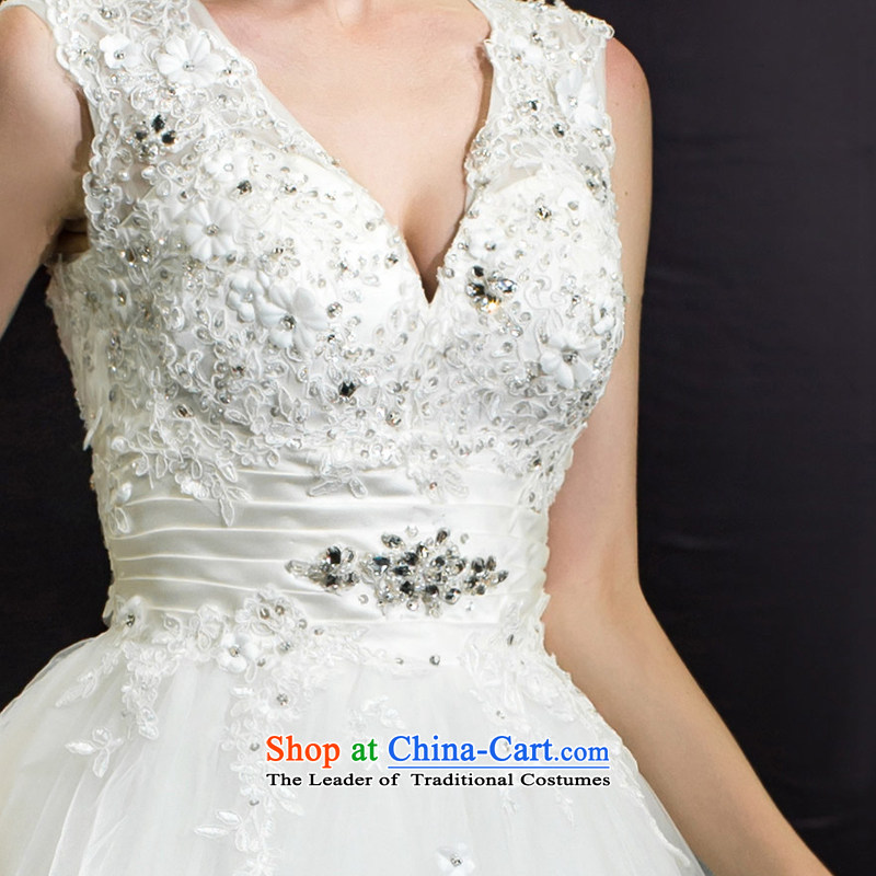 A Bride 2015 Summer wedding dresses wedding word shoulder pregnant women to align the wedding Wedding 8640 White XL pre-sale for seven days in a bride shopping on the Internet has been pressed.