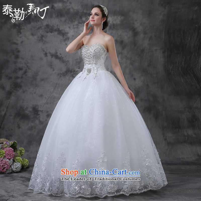 Martin Taylor New 2015 wedding dresses pregnant women married women to align the large sleeveless video thin drill and Sau San chest wedding summer white _buy gift of three kit_ XL