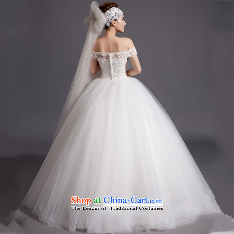 Yong-yeon and bride 2015 wedding dresses new Korean word shoulder trendy pregnant women to align the retro code plain manual wedding Ho Kit with white , L, Yong-yeon and shopping on the Internet has been pressed.