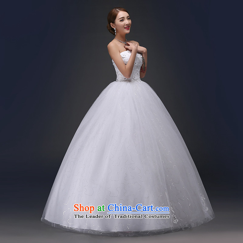 Embroidered is by no means a bride marriages Korean 2015 white wedding princess bon bon wiping the chest to wedding XXXL White 2 ft 4 Suzhou shipment, waist embroidered bride shopping on the Internet has been pressed.