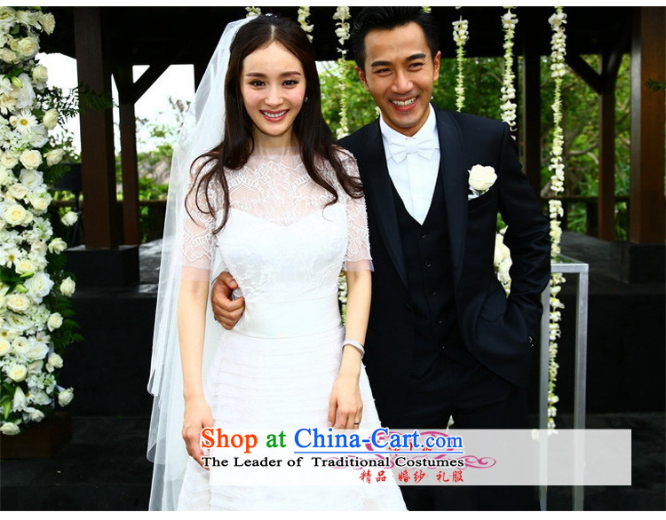 Yong-yeon and stars of the same powers of Yang wedding dresses shoulder the new Word 2015 wedding tail package shoulder Sau San video thin wedding dresses White M picture, prices, brand platters! The elections are supplied in the national character of distribution, so action, buy now enjoy more preferential! As soon as possible.