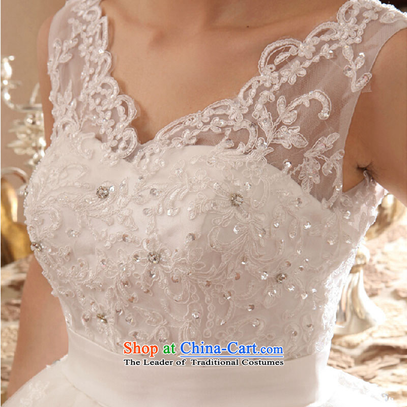 The new wedding shoulders V-neck strain wedding marriage spring and summer wedding Top Loin of Korean version of large white wedding code will not toggle dimensions do not love, Su-lan , , , shopping on the Internet