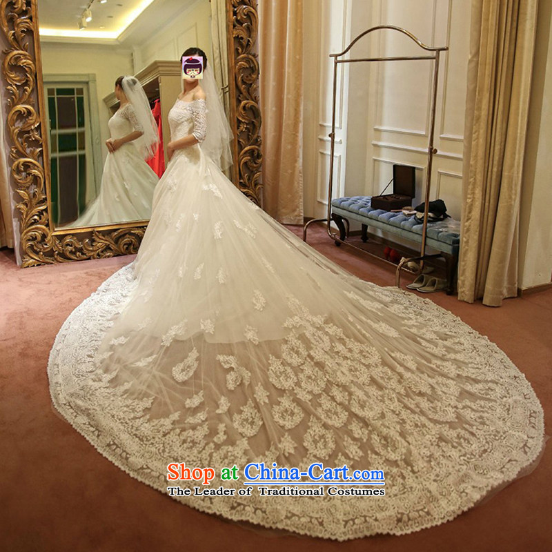 Beverly Ting tail wedding winter 2015 new wedding dresses palace bride lace a field to align the shoulder larger video thin white strap M, Beverly (tingbeier ting) , , , shopping on the Internet