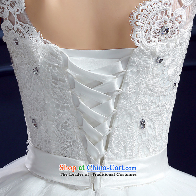 Honeymoon bride wedding dresses 2015 Amoi Sleeveless Korean lace package shoulder V-Neck pregnant women large wedding summer White M honeymoon bride shopping on the Internet has been pressed.