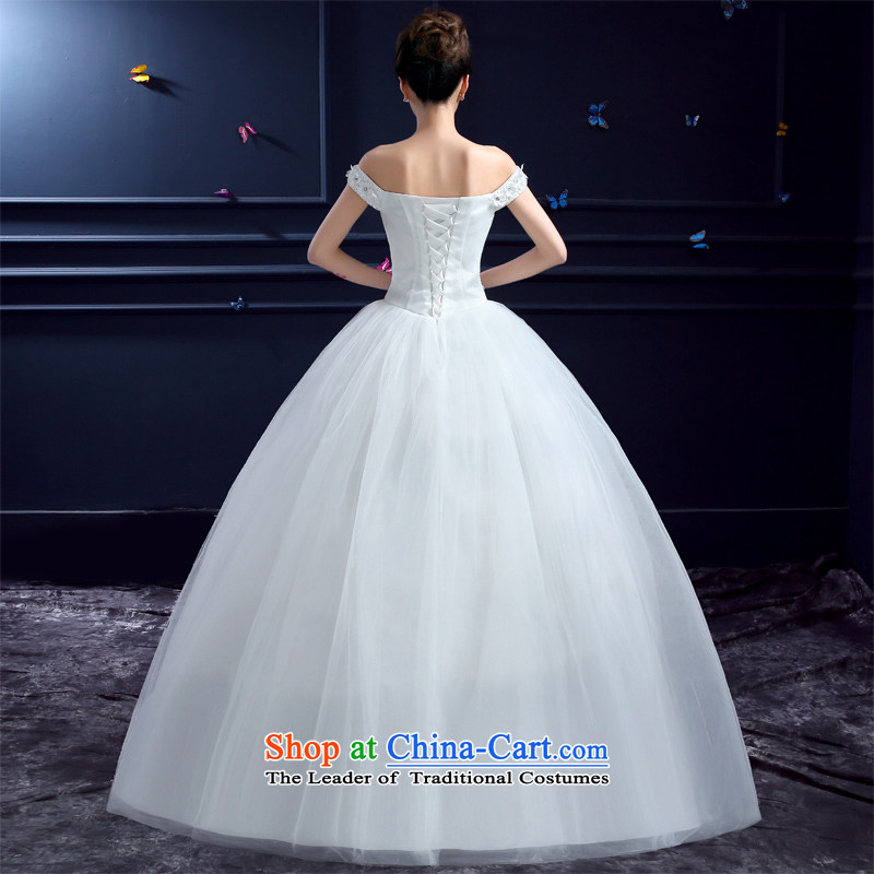 Honeymoon bride 2015 Summer new wedding dresses Korean sweet princess package word shoulder to shoulder with lace white wedding bride honeymoon XS, , , , shopping on the Internet
