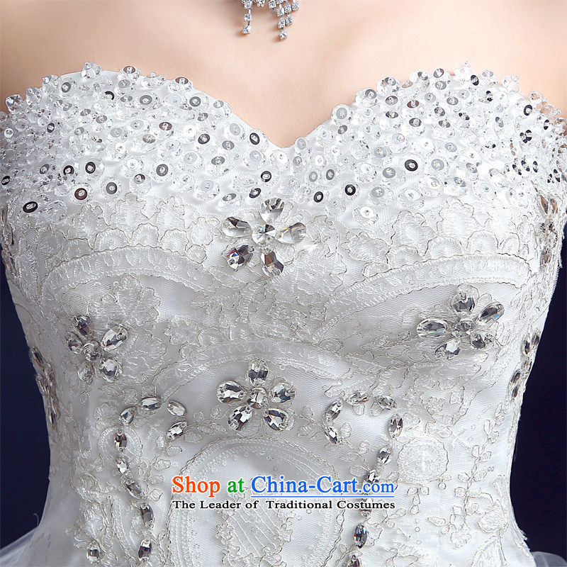 Wedding 2015 new wedding dresses honeymoon bride anointed chest wedding diamond princess alignment to lace white wedding bride honeymoon XS, , , , shopping on the Internet