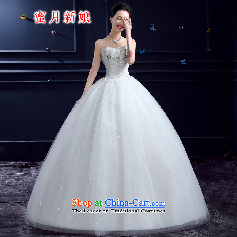 Wedding 2015 new wedding dresses honeymoon bride anointed chest wedding diamond princess alignment to lace wedding WhiteXL