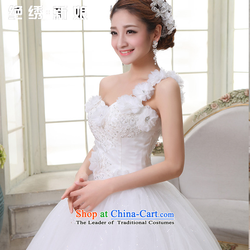 Embroidered is marriages wedding dresses 2015 new need to align the shoulder flowers Korean Princess straps, white tailored does not allow, embroidered bride shopping on the Internet has been pressed.