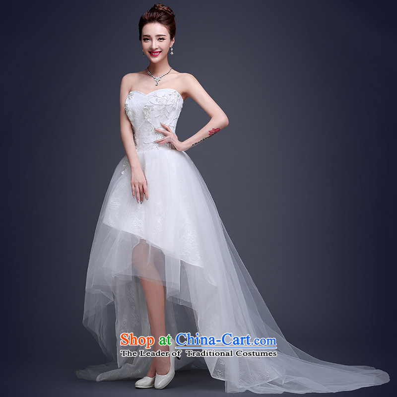 Beverly Ting front stub long after the winter wedding dresses, 2015 New short Korean fashion and chest tail wedding band of Sau San White XL, Beverly (tingbeier ting) , , , shopping on the Internet