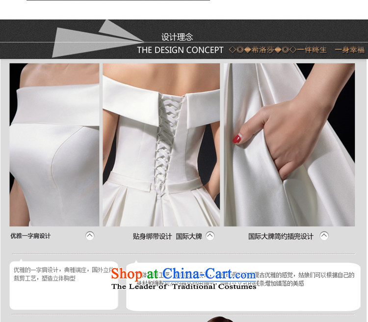 Hillo (XILUOSHA) Elizabeth wedding dresses new Word 2015 bride shoulder tail wedding white satin wedding minimalist Sau San custom chinese red tail M picture, prices, brand platters! The elections are supplied in the national character of distribution, so action, buy now enjoy more preferential! As soon as possible.