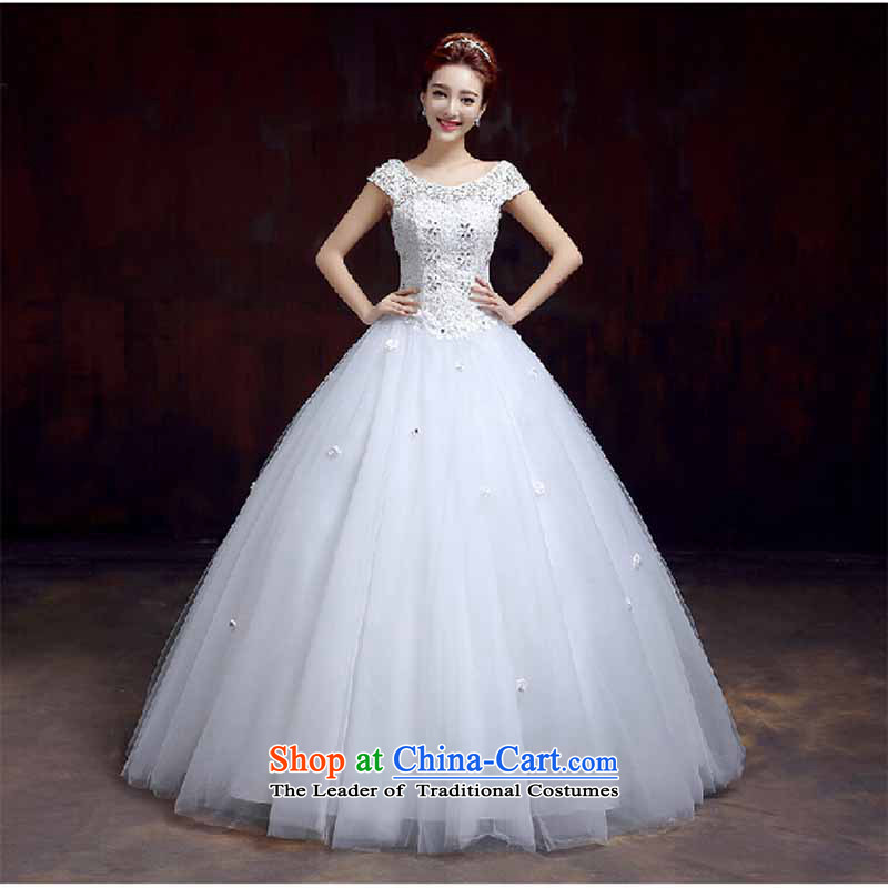 The spring and summer of 2015, Korean New Word wedding shoulder wedding A swing to align the upscale marriages wedding dresses XXXL, white plain love bamboo yarn , , , shopping on the Internet