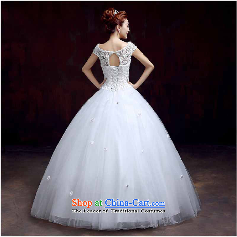 The spring and summer of 2015, Korean New Word wedding shoulder wedding A swing to align the upscale marriages wedding dresses XXXL, white plain love bamboo yarn , , , shopping on the Internet