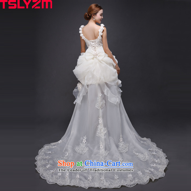 The Korean version of the wedding tslyzm short skirts, bon bon brides before replacing the princess large short long after the end of the drag and drop small wedding 2015 New White xl,tslyzm,,, autumn and winter shopping on the Internet