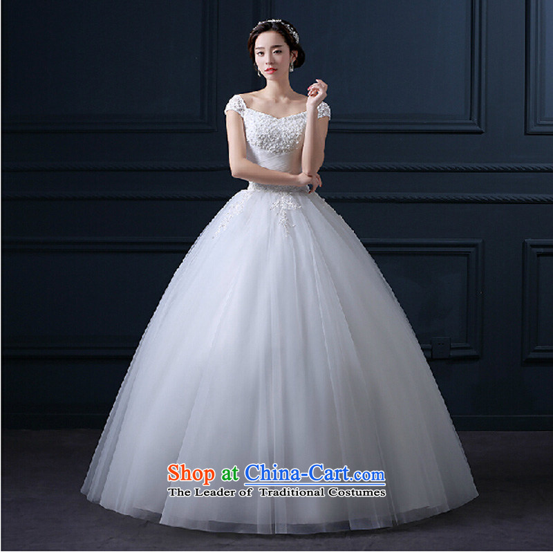 2015 new shoulders a field to align the shoulder bon bon yarn marriages wedding dresses spring and summer Korean style with white thin , L, Pure video love bamboo yarn , , , shopping on the Internet